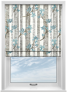 Birch Tree Velvet, Sky Blue - Roman Blind